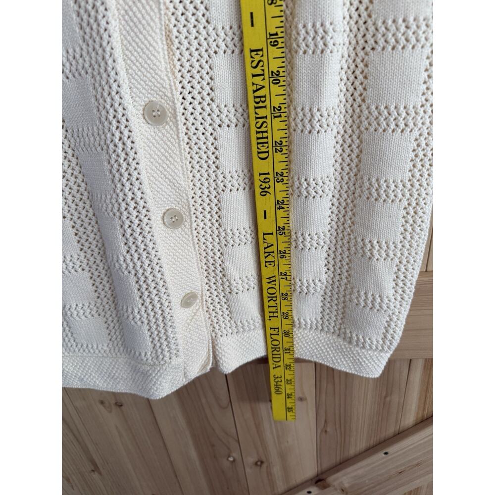 Bae. Maternity Open Knit 100% Cotton Button Up Short Sleeve Vanilla Dress Sz S - Picture 8 of 9